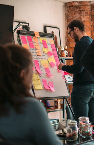 A picture of us doing some UX with post it notes. Is there any other way?