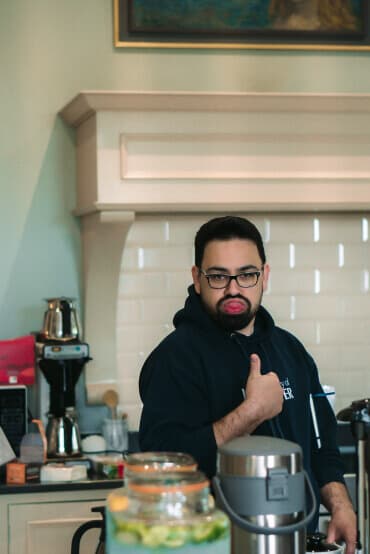 Aziz cooking up a storm