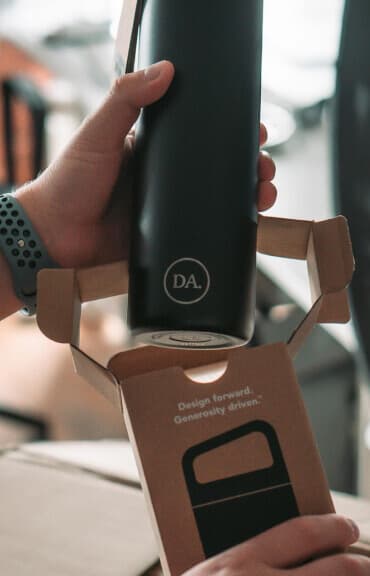 Our nice new water bottles designed by Jasmin